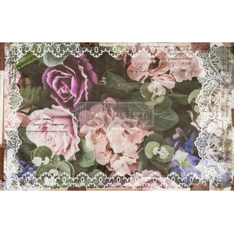 Re Design with Prima - Decoupage Tissue paper - Dark Lace Floral