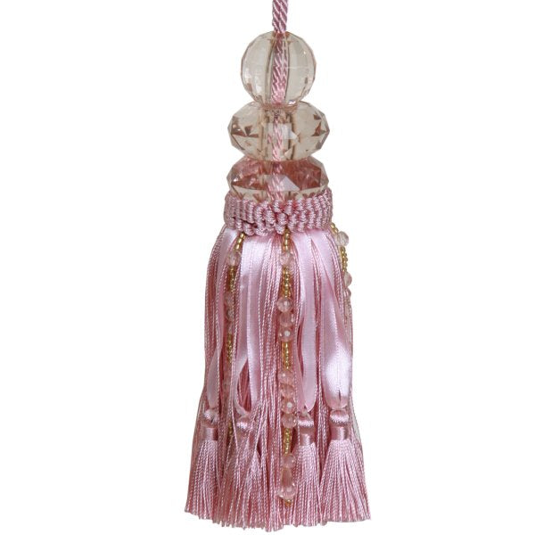 Tassel Large  Pink Double Beaded  Top   TAS21A