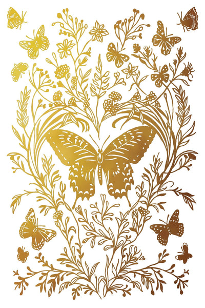 Iron Orchid Designs Transfer - Papillion Gold and Silver Foil