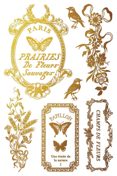 Iron Orchid Designs Transfer - Papillion Gold and Silver Foil
