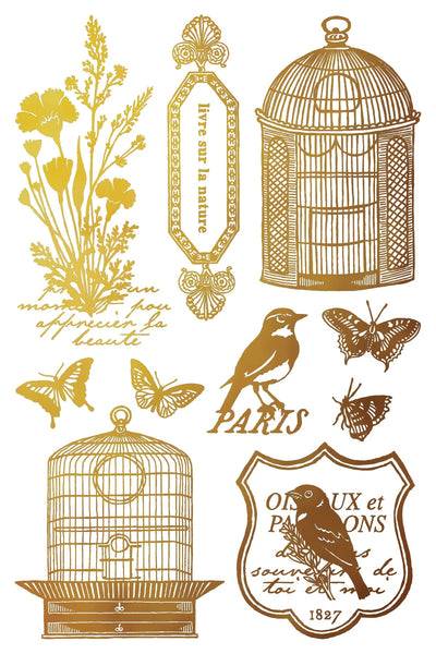 Iron Orchid Designs Transfer - Papillion Gold and Silver Foil
