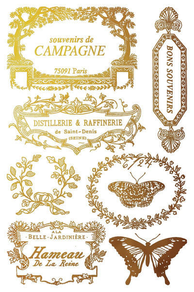 Iron Orchid Designs Transfer - Papillion Gold and Silver Foil
