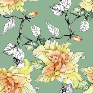 Mint Tissue Paper - Pastel Florals