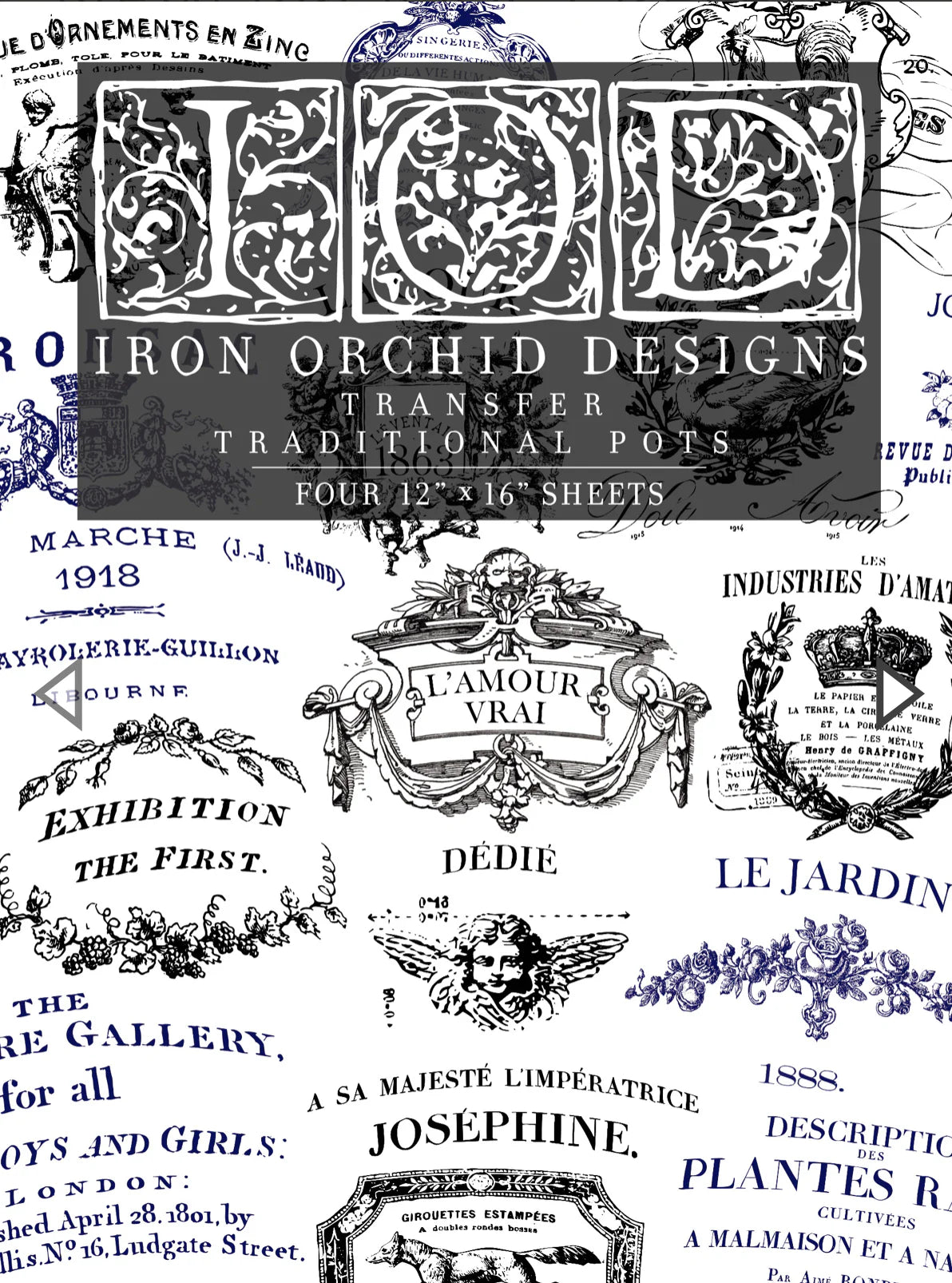 Iron Orchid Designs Transfer - Traditional Pots